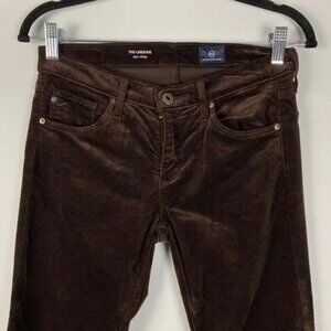 AG Adriano Goldschmied The Legging Super Skinny Pants Size 26 Brown Velvet
